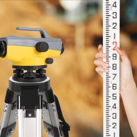 RJA10 Lightweight Aluminum Black Tripod and 9 FT Leveling Rod