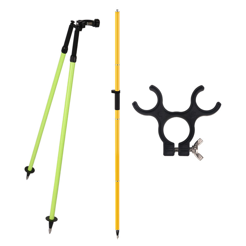 Surveying Rod and Bipod Kit,Aluminum GPS Rover Pole