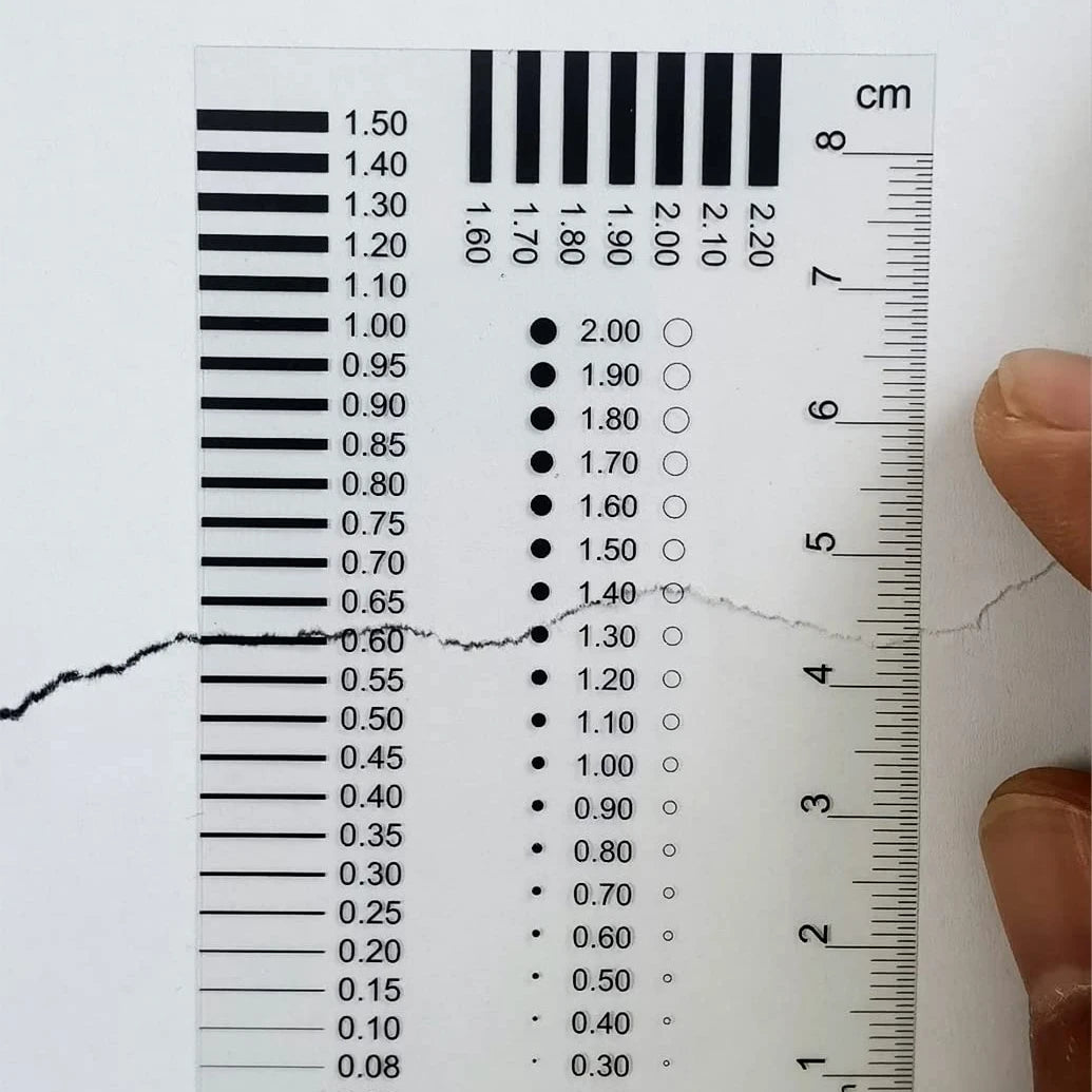 Crack Scale Ruler Transparent Crack Width Ruler,Crack Width Measurement