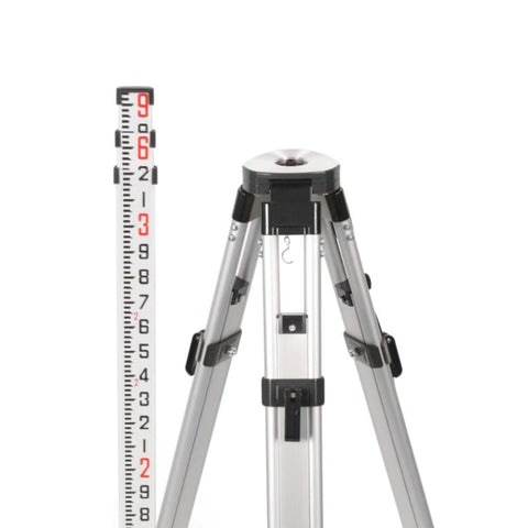 RJA10 Lightweight Aluminum Black Tripod and 9 FT Leveling Rod
