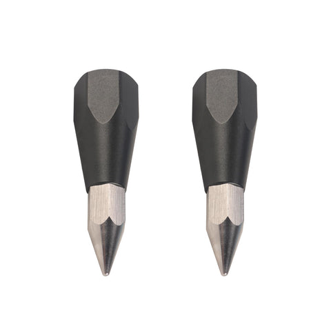 2-piece interchangeable tip for GPS poles | Prism pole with ground tip, interchangeable threaded tip for GPS pole