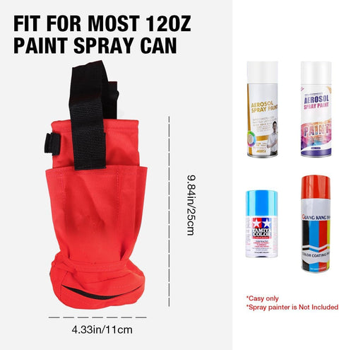 Holster for spray cans and paint cans | Belt holder for spray bottles with hooks and specially shaped pockets for pens, pencils and a tape measure (with pocket)
