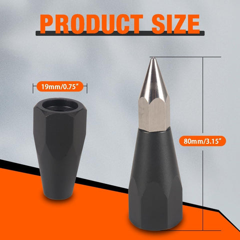 2-piece interchangeable tip for GPS poles | Prism pole with ground tip, interchangeable threaded tip for GPS pole