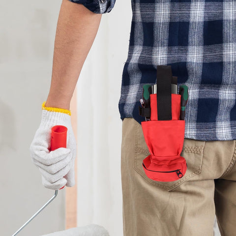 Holster for spray cans and paint cans | Belt holder for spray bottles with hooks and specially shaped pockets for pens, pencils and a tape measure (with pocket)