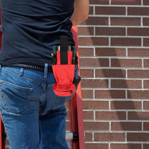 Holster for spray cans and paint cans | Belt holder for spray bottles with hooks and specially shaped pockets for pens, pencils and a tape measure (with pocket)