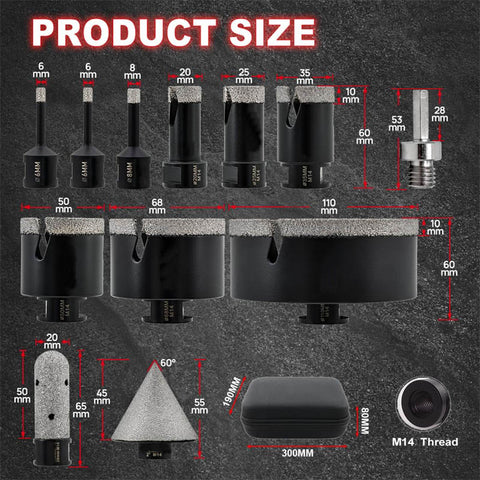 Mountlaser Diamond Core Drill Bit Set