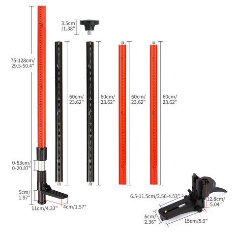 Laser Level Pole with Adjustable Mount